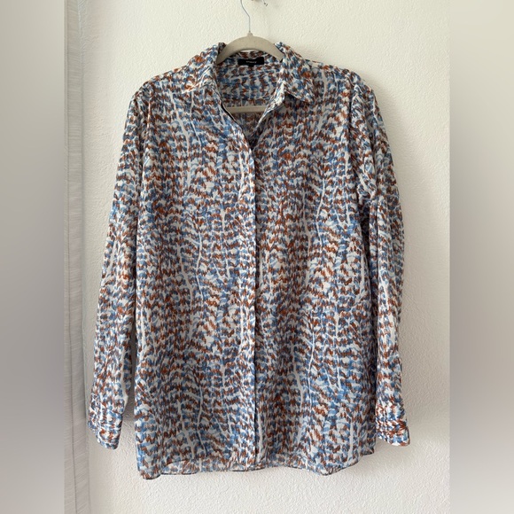 THEORY Printed Classic Menswear Shirt size Small - Picture 5 of 12